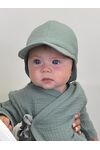 Бейсболка для новорожденного из муслина Bebo, Мятный