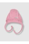 Детская шапочка чепчик Bebo для новорожденного со швами наружу, Сердечки на розовом