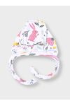 Детская шапочка чепчик Bebo для новорожденного со швами наружу, Зайчики в цветах