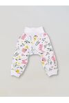 штанишки-ползунки  для новорожденных Bebo с широкой резинкой и манжетами, Зайчики в цветах
