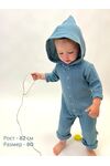 Детский летний комбинезон из муслина с капюшоном, Морская волна