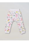 Детские штанишки-ползунки для малышей Bebo с широкой резинкой и манжетами, Зайчики в цветах