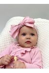 Повязка на голову для новорожденного с бантом Bebo, Чайная роза