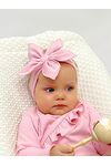 Нарядная повязка на голову для новорожденной девочки с цветком Bebo, Чайная роза