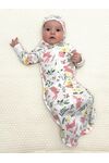 В пеленке-коконе с рукавами на молнии с двумя бегунками Bebo (Бебо) новорожденного легко перепеленать, цвет Зайчики в цветах