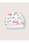 Детская шапочка для новорожденного Bebo со швами наружу, Зайчики в цветах