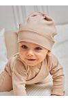Шапочка с узелком Bebo из хлопка  для новорожденных мальчиков и девочек, для прогулок и на выписку в роддом, цвет Кофе