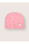 Детская шапочка для новорожденного Bebo лаконичная, Сердечки на розовом