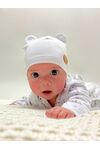 Детская шапочка для новорожденного Bebo с ушками, Белый