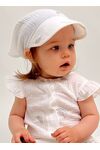 Муслиновая косынка с козырьком , Перышки на белом