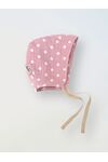 Чепчик из муслина для новорожденного Bebo, Горошек на розовом