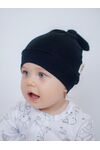 Эластичная шапочка с узелком Bebo, Черный меланж