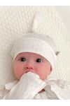 Ажурная шапочка для новорожденных с узелком Bebo, Молочный, Расцветка одежды: Молочный, Выбрать размер: 36-38