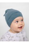 Эластичная шапочка с узелком Bebo, Синий меланж