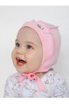 Розовый чепчик с рюшами для новорожденных девочек Bebo из нежного 100% хлопка