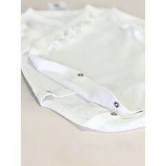 Ажурное боди Bebo на запах с крылышками и антицарапками, цвет Молочный, Расцветка одежды: Молочный, Выбрать размер: 50