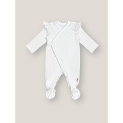 !Слип для новорожденного Bebo с антицарапками на запах на кнопках, Белый