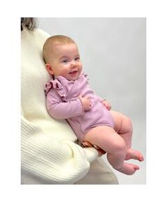 Нарядное боди-кимоно (на запах) с длинным рукавом и крылышками, лиловый