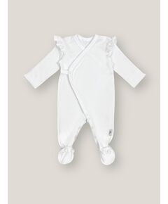 !Слип для новорожденного Bebo с антицарапками на запах на кнопках, Белый