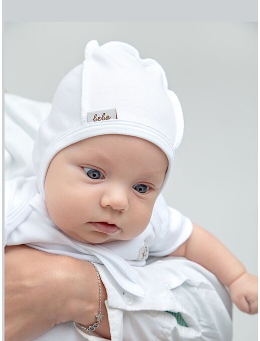 Детская шапочка чепчик Bebo для новорожденного со швами наружу