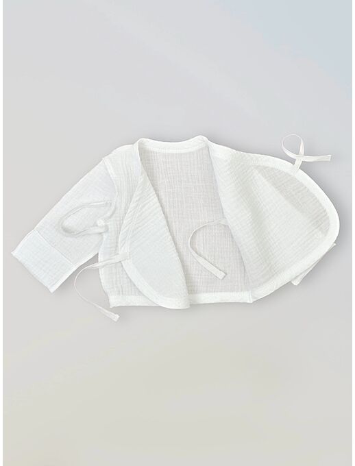 Удлиненная муслиновая распашонка-кимоно для новорожденных Bebo, Белый