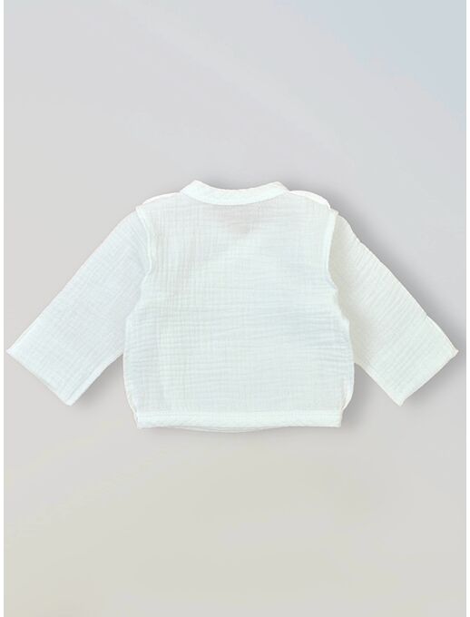 Удлиненная муслиновая распашонка-кимоно для новорожденных Bebo, Белый