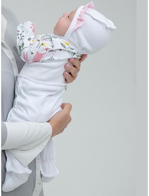 Штанишки ползунки Bebo с закрытыми ножками белые