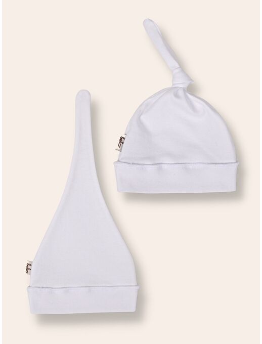 Детская шапочка для новорожденного Bebo с узелком, Белый