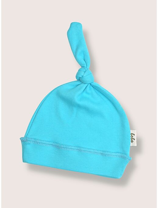 Детская шапочка для новорожденного Bebo с узелком, Бирюзовый