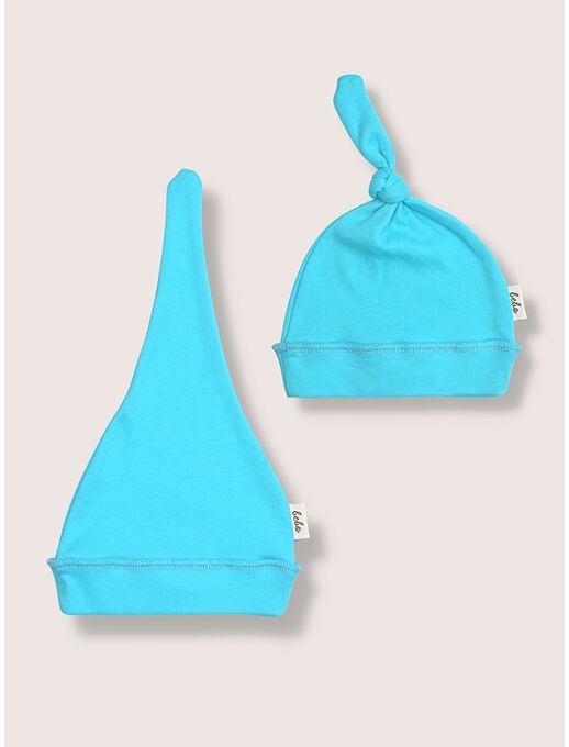 Детская шапочка для новорожденного Bebo с узелком, Бирюзовый