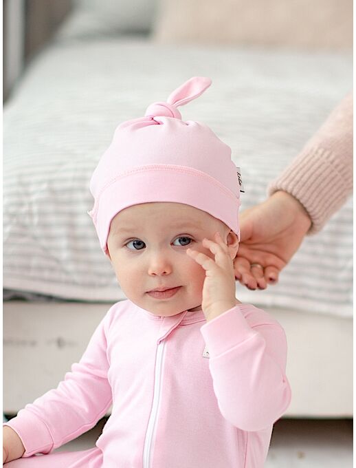 Детская шапочка для новорожденного Bebo с узелком, Розовый