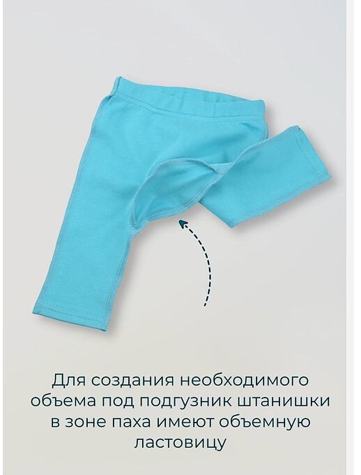 Штанишки леггинсы  для новорожденных Bebo, Бирюзовый