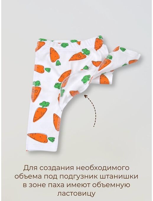 Штанишки леггинсы для новорожденных Bebo, Морковки