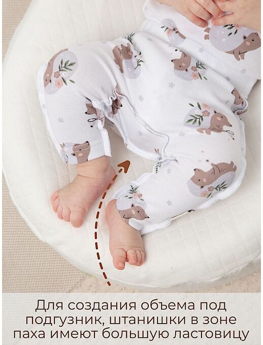 Штанишки леггинсы Bebo, Ежики с цветами