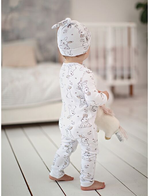 Нательный комбинезон для малыша Bebo, Зайчики и птички