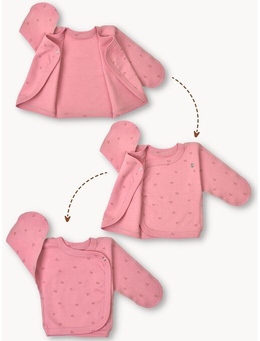 распашонка для недоношенных и маловесных детей, Сердечки на розовом