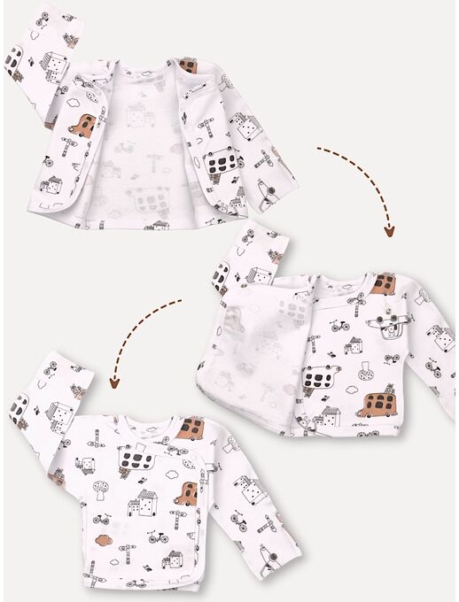 Удлиненная распашонка-кимоно для новорожденных, Автобусы