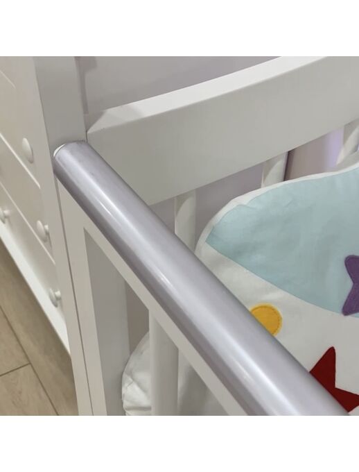 Комплект защитных накладок на ограждение кроватки 2 шт (грызунок) 118/118 см