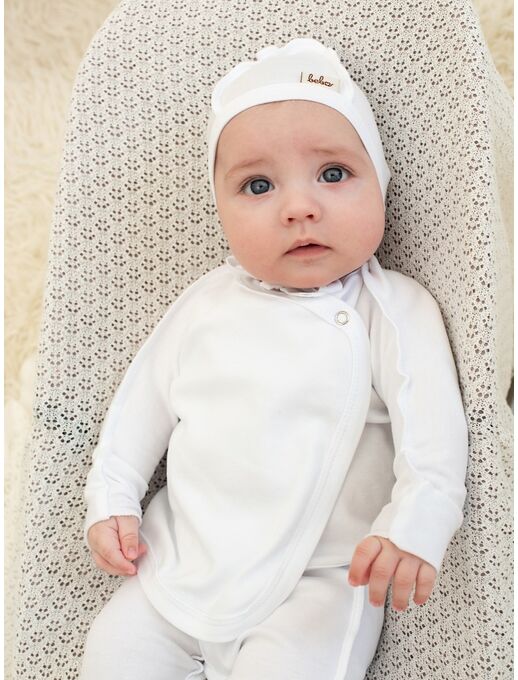 Удлиненная распашонка для новорожденных на кнопках, с антицарапками, Белая, Расцветка одежды: Белый, Выбрать размер: 62, изображение 2