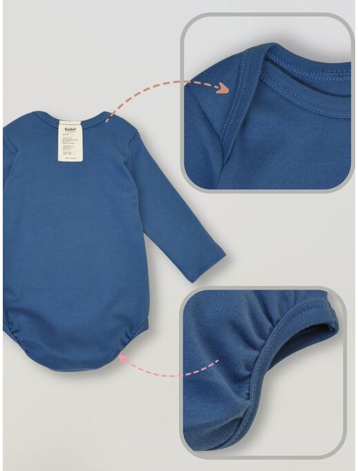 Боди с длинным рукавом для малышей Bebo, Индиго