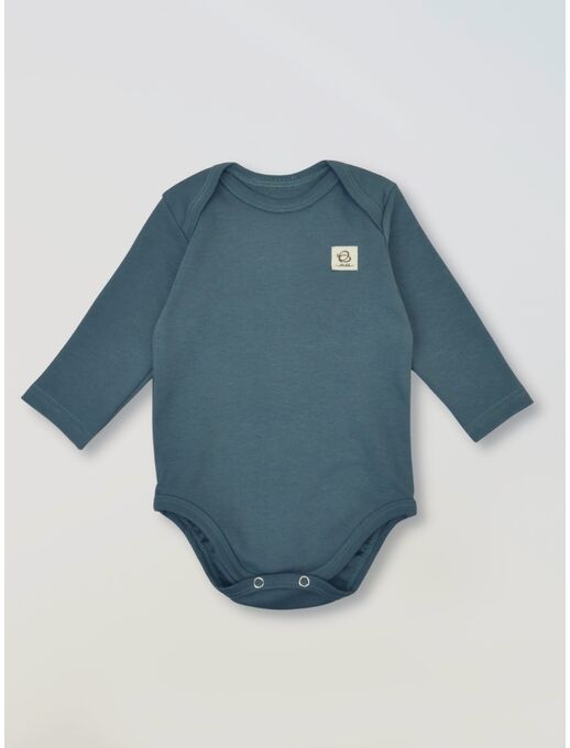 Боди Bebo для малышей с длинным рукавом, Сине зеленый