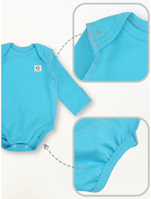 Боди с длинным рукавом для малышей Bebo, Бирюзовый