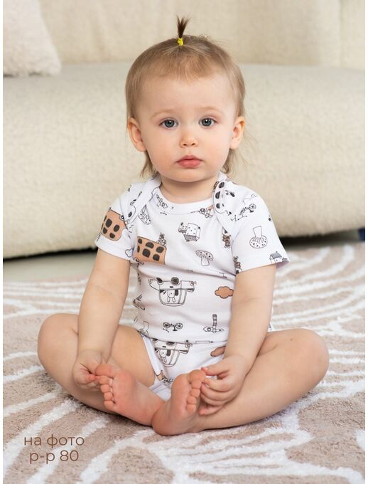 Боди для малышей Bebo с коротким рукавом, Автобусы