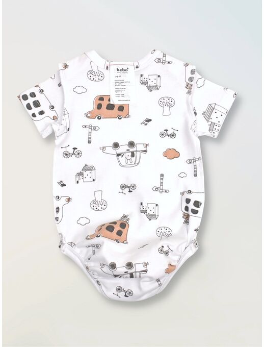 Боди для новорожденного Bebo с коротким рукавом, Автобусы