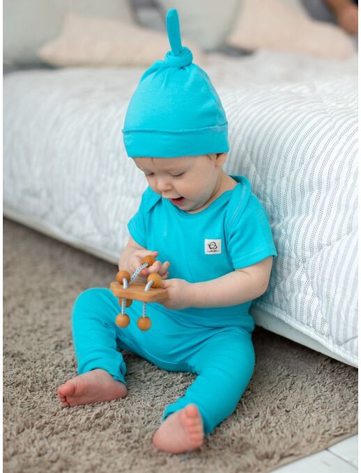 Боди для новорожденного Bebo с коротким рукавом, Бирюзовый