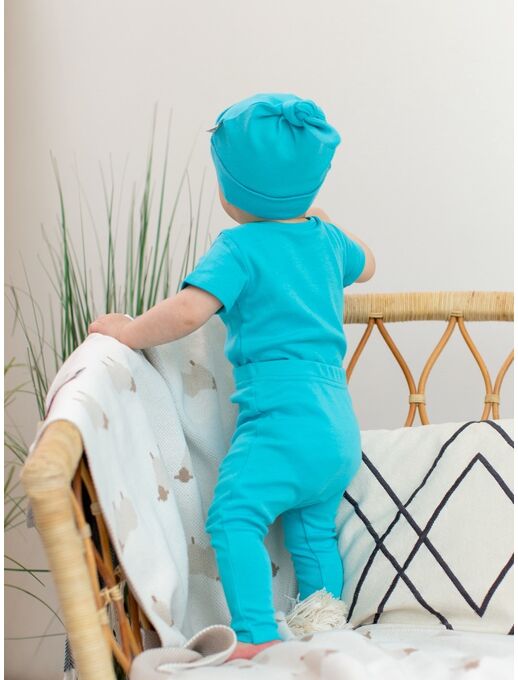 Боди для новорожденного Bebo с коротким рукавом, Бирюзовый