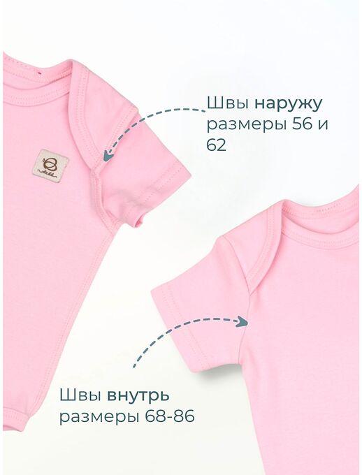 Боди для малышей Bebo с коротким рукавом, Розовый