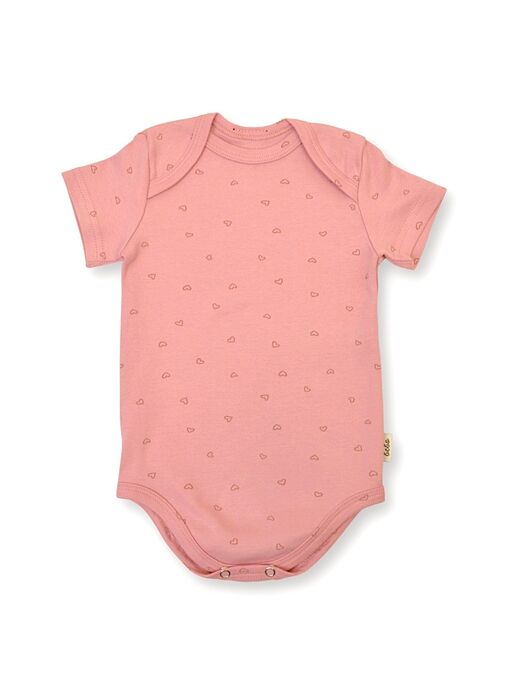 Боди для новорожденного Bebo с коротким рукавом, Сердечки на розовом