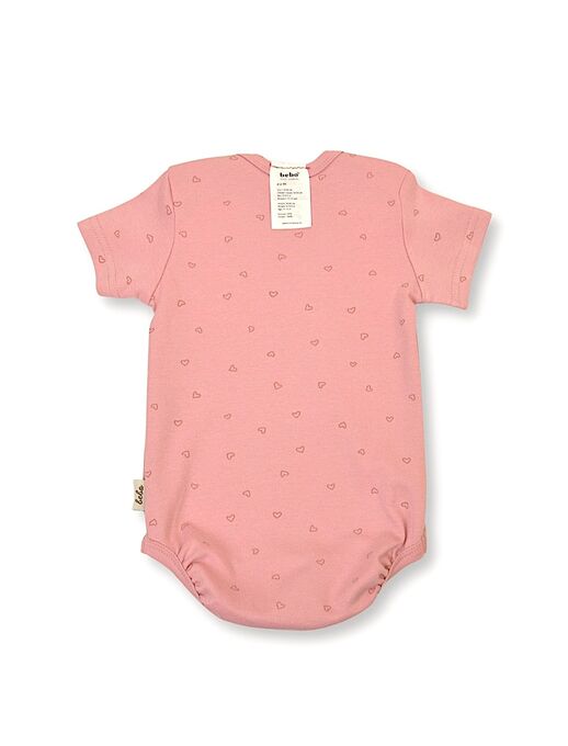 Боди для малышей Bebo с коротким рукавом, Сердечки на розовом