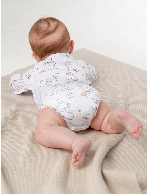 Боди для новорожденного Bebo с длинным рукавом, Зайчики и птички